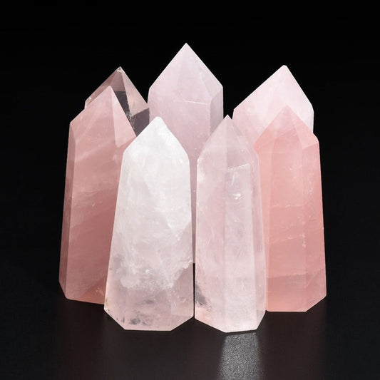 1PC Large 100% Natural Rock Pink Rose Quartz Point Healing Crystal Stone 50-60mm and 70-75mm Handmade Home Decor