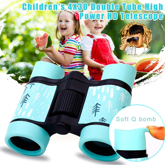 Binoculars HD 4x30 Telescope Rubber Children Colorful Telescope Fixed Zoom Anti-skid Portable Field glasses Gifts for Children