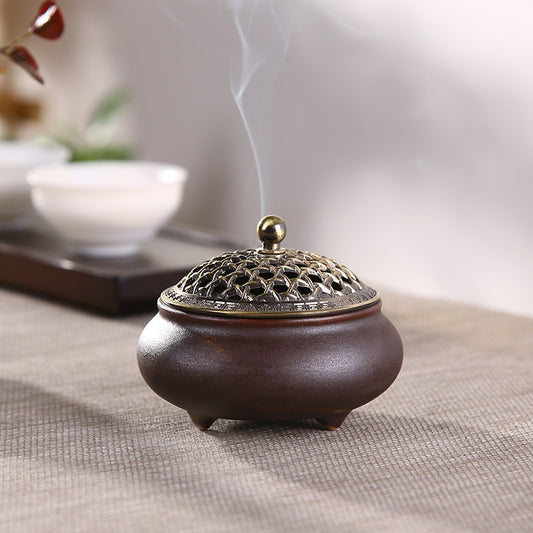 Ceramic Three-legged Incense Burner Sandalwood Agarwood Household Tea Ceremony