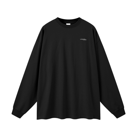 Pearl Black 100% Cotton Long Sleeve 305G FOG Tee